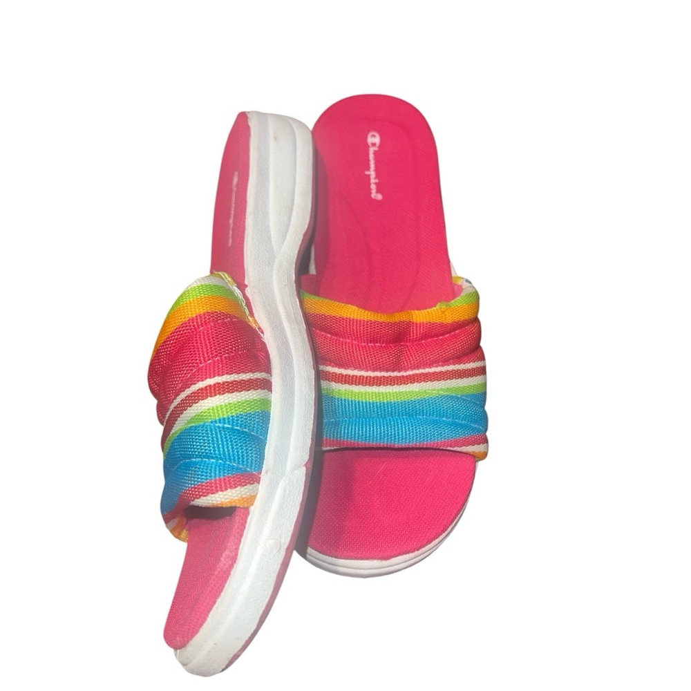 Champion Women's Pink and Multicolor Slide Sandals - Picture 2 of 2